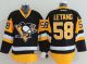 Pittsburgh Penguins -58 Kris Letang Black Alternate Stitched NHL Jersey