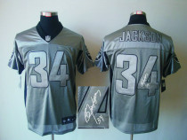 Autographed Nike Oakland Raiders #34 Bo Jackson Grey Shadow Men's Stitched NFL Elite Jersey Autographed Nike Oakland Raiders #34 Bo Jackson Grey Shadow Men's Stitched NFL Elite Jersey