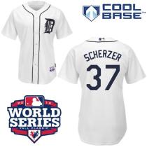 Detroit Tigers #37 Max Scherzer White Cool Base w 2012 World Series Patch Stitched MLB Jersey Detroit Tigers #37 Max Scherzer White Cool Base w 2012 World Series Patch Stitched MLB Jersey