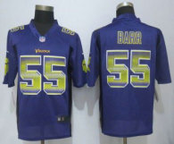 2015 New Nike Minnesota Vikings -55 Anthony Barr Pro Line Purple Fashion Strobe Jersey