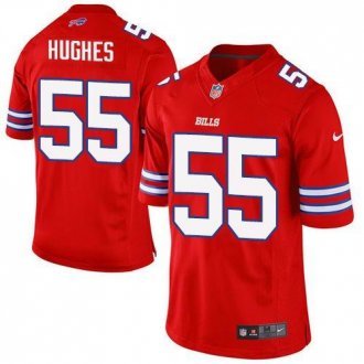 Nike Buffalo Bills -55 Jerry Hughes Red Stitched NFL Elite Rush Jersey
