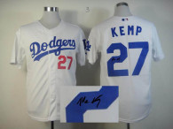 MLB Los Angeles Dodgers -27 Matt Kemp Stitched White Autographed Jersey