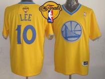 Golden State Warriors -10 David Lee Gold 2013 Christmas Day Swingman The Finals Patch Stitched NBA J