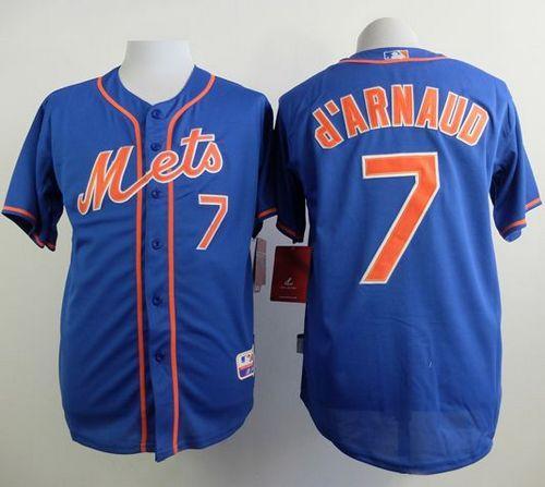 New York Mets -7 Travis d Arnaud Blue Alternate Home Cool Base Stitched MLB Jersey