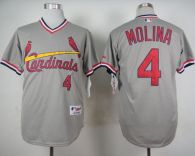 St Louis Cardinals #4 Yadier Molina Grey 1978 Turn Back The Clock Stitched MLB Jersey