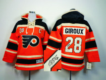 Autographed Philadelphia Flyers -28 Claude Giroux Orange Sawyer Hooded Sweatshirt Stitched NHL Jerse Autographed Philadelphia Flyers -28 Claude Giroux Orange Sawyer Hooded Sweatshirt Stitched NHL Jerse