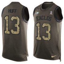 Nike Eagles -13 Josh Huff Green Stitched NFL Limited Salute To Service Tank Top Jersey