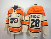 Philadelphia Flyers -28 Claude Giroux Cream Sawyer Hooded Sweatshirt Stitched NHL Jersey Philadelphia Flyers -28 Claude Giroux Cream Sawyer Hooded Sweatshirt Stitched NHL Jersey