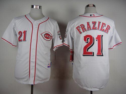 Cincinnati Reds -21 Todd Frazier White Cool Base Stitched MLB Jersey