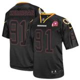 Nike Washington Redskins -91 Ryan Kerrigan Lights Out Black With 80TH Patch Men's Stitched NFL Elite
