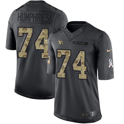 Arizona Cardinals -74 DJ Humphries Nike Anthracite 2016 Salute to Service Jersey