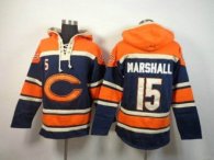 Chicago Bears -15 Brandon Marshall Orange-Blue Sawyer Hooded Sweatshirt Stitched Jersey