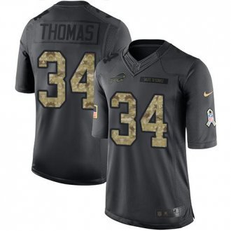 Buffalo Bills -34 Thurman Thomas Nike Anthracite 2016 Salute to Service Jersey