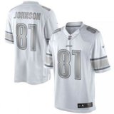 Nike Detroit Lions -81 Calvin Johnson Silver Grey