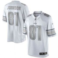 Nike Detroit Lions -81 Calvin Johnson Silver Grey