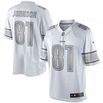 Nike Detroit Lions -81 Calvin Johnson Silver Grey
