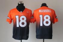 Nike Denver Broncos #18 Peyton Manning Orange Navy Blue Men's Stitched NFL Elite Fadeaway Fashion Je