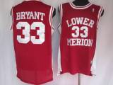 Los Angeles Lakers -33 Kobe Bryant Stitched Red Lower Merion High School NBA Jersey