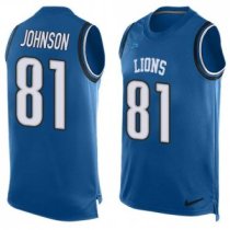 Nike Lions -81 Calvin Johnson Blue Team Color Stitched NFL Limited Tank Top Jersey Nike Lions -81 Calvin Johnson Blue Team Color Stitched NFL Limited Tank Top Jersey