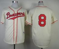 Milwaukee Brewers -8 Ryan Braun Cream 1948 Turn Back The Clock Stitched MLB Jersey