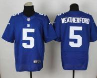 Nike New York Giants #5 Steve Weatherford Royal Blue Team Color Men's Stitched NFL Elite Jersey