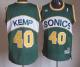 Oklahoma City Thunder -40 Shawn Kemp Green SuperSonics Throwback Stitched NBA Jersey