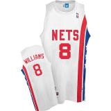 Brooklyn Nets -8 Deron Williams White ABA Hardwood Classic Stitched NBA Jersey