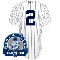 New York Yankees -2 Derek Jeter White With DJ-3K Patch Stitched MLB Jersey New York Yankees -2 Derek Jeter White With DJ-3K Patch Stitched MLB Jersey