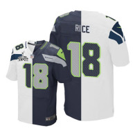 Seattle Seahawks Super Bowl XLVIII #18 Men's Sidney Rice Elite Team Road Two Tone Jersey