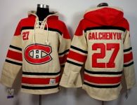 Montreal Canadiens -27 Alex Galchenyuk Cream Sawyer Hooded Sweatshirt Stitched NHL Jersey