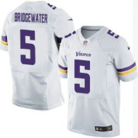 NEW Vikings -5 Teddy Bridgewater White Stitched NFL Elite Jersey