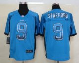 2013 New Nike Detroit Lions 9 Stafford Drift Fashion Blue Elite Jerseys