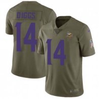 Nike Vikings -14 Stefon Diggs Olive Stitched NFL Limited 2017 Salute to Service Jersey