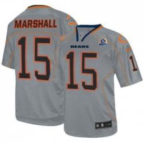 Nike Bears -15 Brandon Marshall Lights Out Grey With Hall of Fame 50th Patch Stitched NFL Elite Jers Nike Bears -15 Brandon Marshall Lights Out Grey With Hall of Fame 50th Patch Stitched NFL Elite Jers