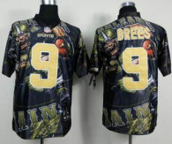 Nike New Orleans Saints -9 Drew Brees Team Color NFL Elite Fanatical Version Jersey