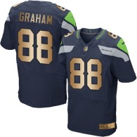 Nike Seahawks -88 Jimmy Graham Steel Blue Team Color Stitched NFL Elite Gold Jersey