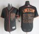 San Francisco Giants #55 Tim Lincecum Black Alternate New Cool Base Stitched MLB Jersey
