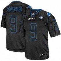 Nike Lions -9 Matthew Stafford Lights Out Black With WCF Patch Jersey Nike Lions -9 Matthew Stafford Lights Out Black With WCF Patch Jersey