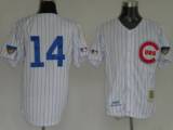 Mitchell and Ness Chicago Cubs -14 Ernie Banks Stitched White Throwback MLB Jersey