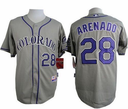 Colorado Rockies -28 Nolan Arenado Grey Cool Base Stitched MLB Jersey