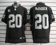 Nike Oakland Raiders #20 Darren McFadden Black Team Color With C Patch Men's Stitched NFL Elite Jers