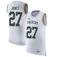 Nike Packers -27 Josh Jones White Stitched NFL Limited Rush Tank Top Jersey