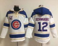 Chicago Cubs -12 Kyle Schwarber White Sawyer Hooded Sweatshirt MLB Hoodie
