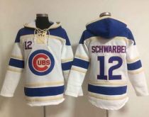 Chicago Cubs -12 Kyle Schwarber White Sawyer Hooded Sweatshirt MLB Hoodie Chicago Cubs -12 Kyle Schwarber White Sawyer Hooded Sweatshirt MLB Hoodie