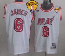 Miami Heat -6 LeBron James White Swingman Throwback Finals Patch Stitched NBA Jersey Miami Heat -6 LeBron James White Swingman Throwback Finals Patch Stitched NBA Jersey