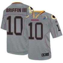 Nike Redskins -10 Robert Griffin III Lights Out Grey With Hall of Fame 50th Patch Stitched NFL Elite Nike Redskins -10 Robert Griffin III Lights Out Grey With Hall of Fame 50th Patch Stitched NFL Elite