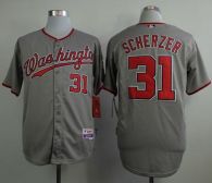 Washington Nationals #31 Max Scherzer Grey Cool Base Stitched MLB Jersey