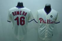 Philadelphia Phillies #16 J C Romero Stitched Cream MLB Jersey Philadelphia Phillies #16 J C Romero Stitched Cream MLB Jersey