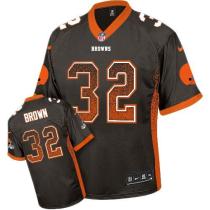 Nike Cleveland Browns -32 Jim Brown Brown Team Color Men's Stitched NFL Elite Drift Fashion Jersey Nike Cleveland Browns -32 Jim Brown Brown Team Color Men's Stitched NFL Elite Drift Fashion Jersey