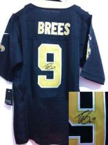 Nike New Orleans Saints #9 Drew Brees Black Team Color Men's Stitched NFL Elite Autographed Jersey Nike New Orleans Saints #9 Drew Brees Black Team Color Men's Stitched NFL Elite Autographed Jersey